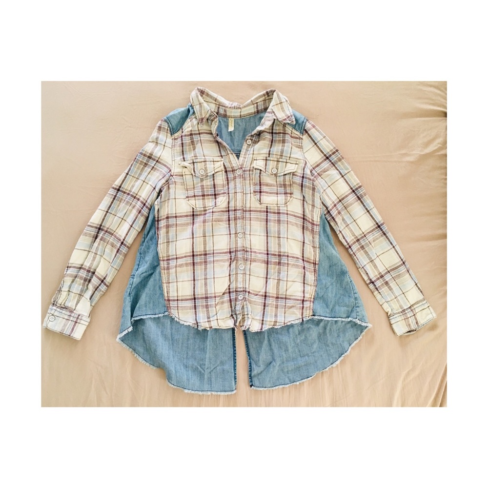 Free People flannel plaid shirt